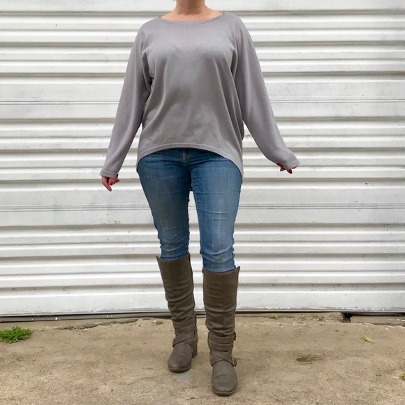 NWT Gray Zanzea Collection Oversized Knit Sweater - Picture 6 of 8